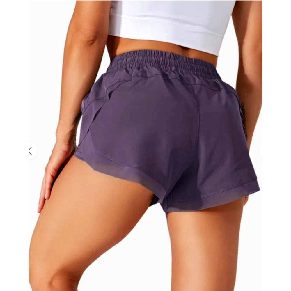 Halara Drawstring Flowy Contrast Mesh 2-In-1 Purp… - image 2